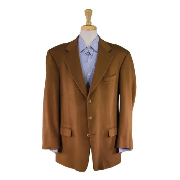 Miller Brothers Ltd Custom Made for Pat Dye Brown 100% Cashmere Blazer 44R - Picture 1 of 9